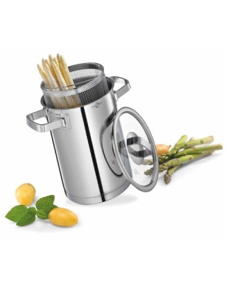Oala din inox pentru sparanghel, cu capac, 21 cm, 4 litri, San Remo - KUCHENPROFI